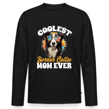 Border Collie Dog - La maman Border Collie la plus cool de tous les temps - T-shirt manches longues Premium bio Homme - noir - Devant - Nico (187cm)