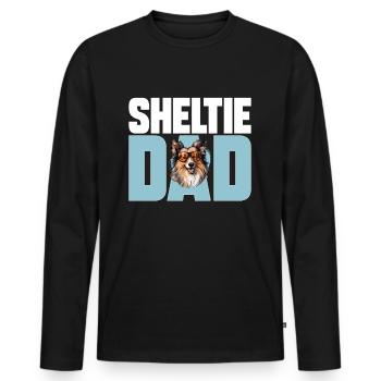 Shetland Sheepdog Dog Sheltie - Sheltie Dad - Men's Premium Organic Long Sleeve Shirt - black - Front - Nico (187cm)