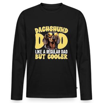 Dachshund wiener sausage dog Duchshund Dad - Men's Premium Organic Long Sleeve Shirt - black - Front - Nico (187cm)