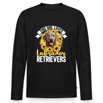 Dog Breed Pet Cette fille aime les Labrador Retrievers - T-shirt manches longues Premium bio Homme - noir - Devant - Nico (187cm)
