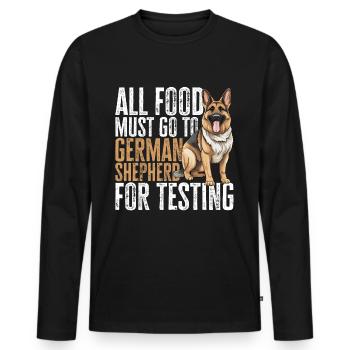 Race de chien de berger allemand Tous les aliments doivent aller - T-shirt manches longues Premium bio Homme - noir - Devant - Nico (187cm)