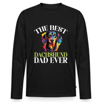 saucisse saucisse chien Le meilleur teckel de tous les temps - T-shirt manches longues Premium bio Homme - noir - Devant - Nico (187cm)
