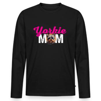 Yorkshire Terrier Dog Yorkie - Yorkie Mom - Männer Premium Bio Langarmshirt - Schwarz - Vorne - Nico (187cm)