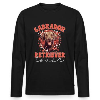 Labrador Dog Breed Pet - Labrador Retriever Lover - Männer Premium Bio Langarmshirt - Schwarz - Vorne - Nico (187cm)