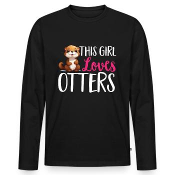 Loutre Animal Enfants & Adultes - Cette fille aime les loutres - T-shirt manches longues Premium bio Homme - noir - Devant - Nico (187cm)
