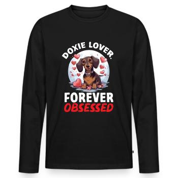 Dachshund wiener sausage dog Doxie lover - Männer Premium Bio Langarmshirt - Schwarz - Vorne - Nico (187cm)