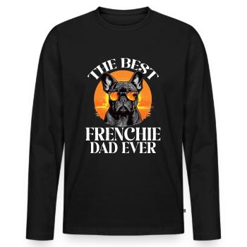 Race de chien bouledogue français Le meilleur papa Frenchie - T-shirt manches longues Premium bio Homme - noir - Devant - Nico (187cm)