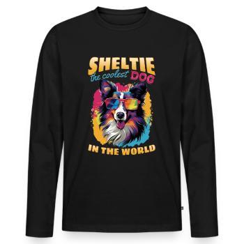 Shetland Sheepdog Dog - Sheltie the coolest dog - Männer Premium Bio Langarmshirt - Schwarz - Vorne - Nico (187cm)