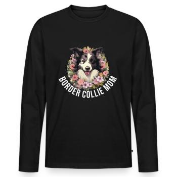 Border Collie Dog - Border Collie Mom - Men's Premium Organic Long Sleeve Shirt - black - Front - Nico (187cm)