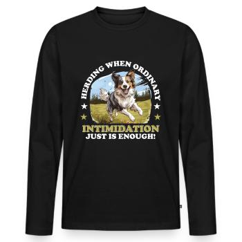 Border Collie Dog - Herding when ordinary - Men's Premium Organic Long Sleeve Shirt - black - Front - Nico (187cm)