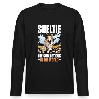 Shetland Sheepdog Dog Sheltie - Sheltie - Männer Premium Bio Langarmshirt - Schwarz - Vorne - Nico (187cm)