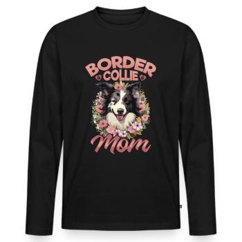 Border Collie Dog - Border Collie Mom - Men's Premium Organic Long Sleeve Shirt - black - Front - Nico (187cm)