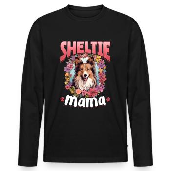 Shetland Sheepdog Dog Sheltie - Sheltie Mama - Men's Premium Organic Long Sleeve Shirt - black - Front - Nico (187cm)