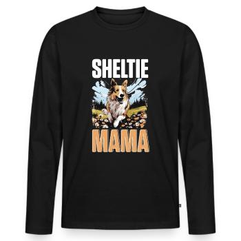 Shetland Sheepdog Dog Sheltie - Sheltie Mama - Men's Premium Organic Long Sleeve Shirt - black - Front - Nico (187cm)