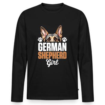 German Shepherd Dog Breed Pet German Shepherd Girl - Männer Premium Bio Langarmshirt - Schwarz - Vorne - Nico (187cm)