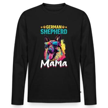 German Shepherd Dog Breed Pet German Shepherd Mama - Männer Premium Bio Langarmshirt - Schwarz - Vorne - Nico (187cm)