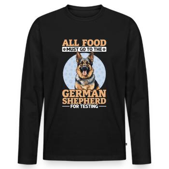 German Shepherd Dog Breed Pet All Food Must Go - Men's Premium Organic Long Sleeve Shirt - black - Front - Nico (187cm)