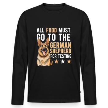 German Shepherd Dog Breed Pet All Food Must Go To - Men's Premium Organic Long Sleeve Shirt - black - Front - Nico (187cm)