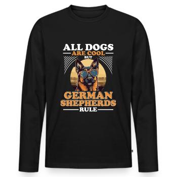 Tous les chiens sont cool mais berger allemand - T-shirt manches longues Premium bio Homme - noir - Devant - Nico (187cm)