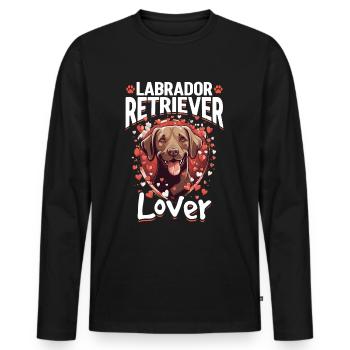 Labrador Retriever Lover Dog Breed Pet - Men's Premium Organic Long Sleeve Shirt - black - Front - Nico (187cm)