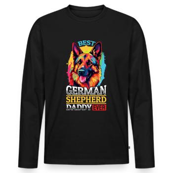 German Shepherd Dog Breed German Shepherd Daddy - Männer Premium Bio Langarmshirt - Schwarz - Vorne - Nico (187cm)