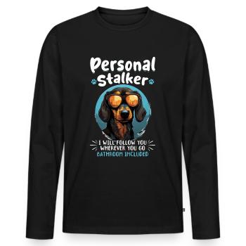 Dachshund wiener sausage dog Personal stalker - Männer Premium Bio Langarmshirt - Schwarz - Vorne - Nico (187cm)