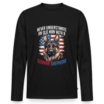 German Shepherd Dog Breed Pet Never Underestimate - Männer Premium Bio Langarmshirt - Schwarz - Vorne - Nico (187cm)