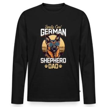 Dog Breed Really Cool German Shepherd Dad - Männer Premium Bio Langarmshirt - Schwarz - Vorne - Nico (187cm)