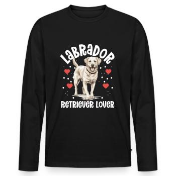 Dog Breed Pet - Labrador Retriever Lover - Men's Premium Organic Long Sleeve Shirt - black - Front - Nico (187cm)