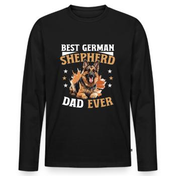 Dog Breed Pet Best German Shepherd Dad Ever - Männer Premium Bio Langarmshirt - Schwarz - Vorne - Nico (187cm)