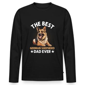 Dog Breed The Best German Shepherd Dad Ever - Männer Premium Bio Langarmshirt - Schwarz - Vorne - Nico (187cm)