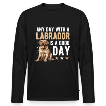 Labrador Retriever Dog Breed Pet - Men's Premium Organic Long Sleeve Shirt - black - Front - Nico (187cm)