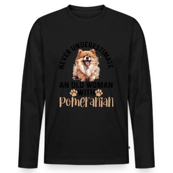 Pomeranian Pom Dog Pom-Pom Never Underestimate An - Männer Premium Bio Langarmshirt - Schwarz - Vorne - Nico (187cm)