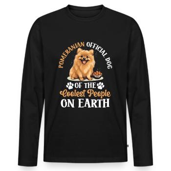 Pomeranian Pom Dog Pom-Pom Official Dog - Männer Premium Bio Langarmshirt - Schwarz - Vorne - Nico (187cm)
