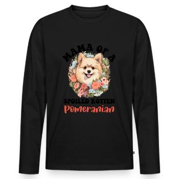 Pomeranian Pom Dog Pom-Pom - Mama of a Spoiled - Männer Premium Bio Langarmshirt - Schwarz - Vorne - Nico (187cm)