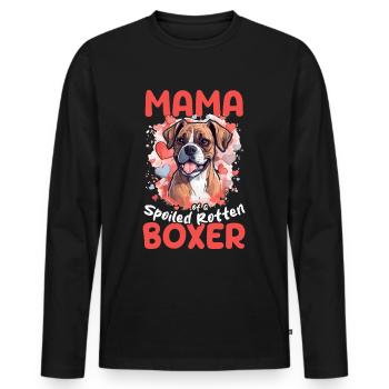 Boxer Dog Breed Pet Mama of a Spoiled Rotten Boxer - Men's Premium Organic Long Sleeve Shirt - black - Front - Nico (187cm)