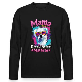 Maltese Dog Breed Pet Mama of a Spoiled Rotten - Men's Premium Organic Long Sleeve Shirt - black - Front - Nico (187cm)