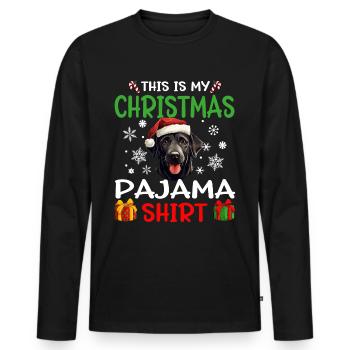 Labrador Retriever Dog Christmas Pajama - Männer Premium Bio Langarmshirt - Schwarz - Vorne - Nico (187cm)