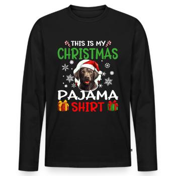 Labrador Retriever Dog Christmas Pajama - Männer Premium Bio Langarmshirt - Schwarz - Vorne - Nico (187cm)