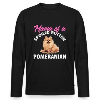 Pom Dog Pom-Pom - Mama of a Spoiled Rotten - Men's Premium Organic Long Sleeve Shirt - black - Front - Nico (187cm)