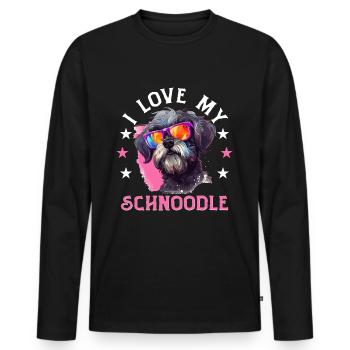 Snoodle chien race animal de compagnie j’aime mon schnoodle - T-shirt manches longues Premium bio Homme - noir - Devant - Nico (187cm)