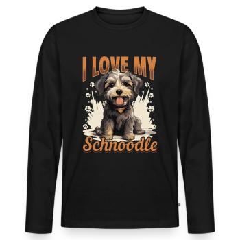 Snoodle chien race animal de compagnie j’aime mon schnoodle - T-shirt manches longues Premium bio Homme - noir - Devant - Nico (187cm)