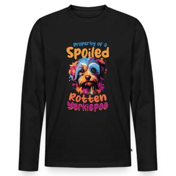 Yorkiepoo Dog Breed Pet Property of a spoiled - Männer Premium Bio Langarmshirt - Schwarz - Vorne - Nico (187cm)