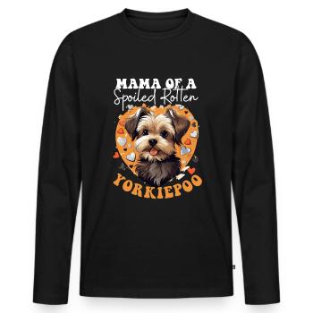 Dog Breed Pet Mama of a Spoiled Rotten Yorkiepoo - Men's Premium Organic Long Sleeve Shirt - black - Front - Nico (187cm)