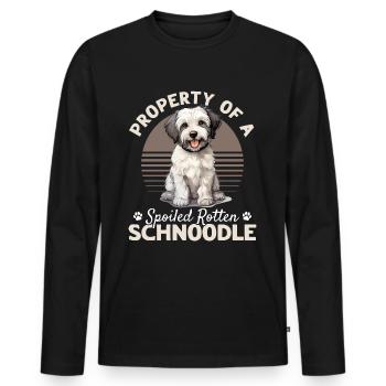 Schnoodle Snoodle Dog Breed Pet Property of a - Männer Premium Bio Langarmshirt - Schwarz - Vorne - Nico (187cm)