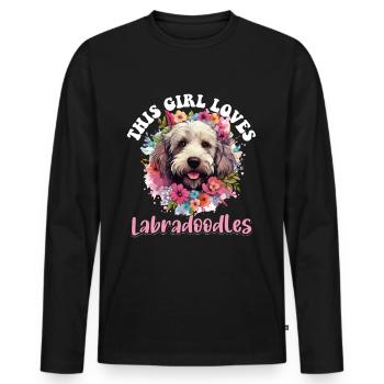 Dog Breed Pet This Girl loves Labradoodles - Men's Premium Organic Long Sleeve Shirt - black - Front - Nico (187cm)