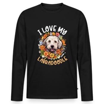 Labradoodle Dog Breed Pet I Love my Labradoodle - Men's Premium Organic Long Sleeve Shirt - black - Front - Nico (187cm)