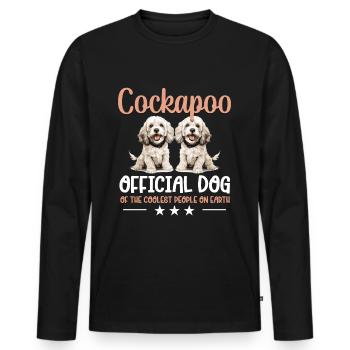 Cockapoo Race de chien Chien de compagnie Cockapoo Chien officiel - T-shirt manches longues Premium bio Homme - noir - Devant - Nico (187cm)