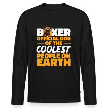 Boxer Dog Breed Pet - Boxer Chien Officiel - T-shirt manches longues Premium bio Homme - noir - Devant - Nico (187cm)