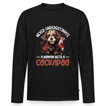 Cockapoo Dog Breed Pet Never Underestimate - Männer Premium Bio Langarmshirt - Schwarz - Vorne - Nico (187cm)